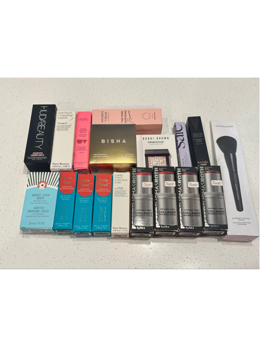19pc Makeup Bundle Lot ~ Huda, Thrive, Rare Beauty, Saie, & MORE | NEW | $$$FIRM
